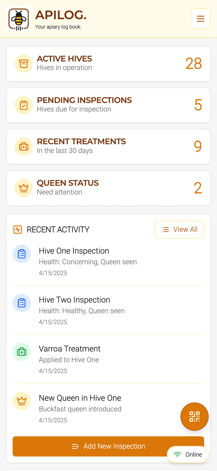 APiLOG Mobile Dashboard Preview