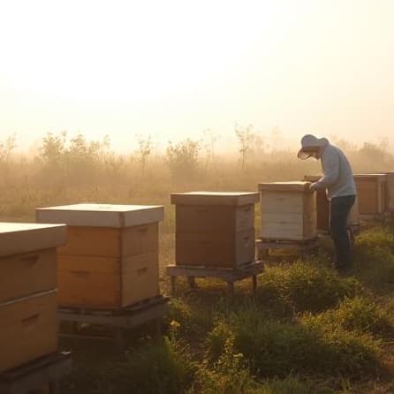 Beekeeper using APiLOG in the field